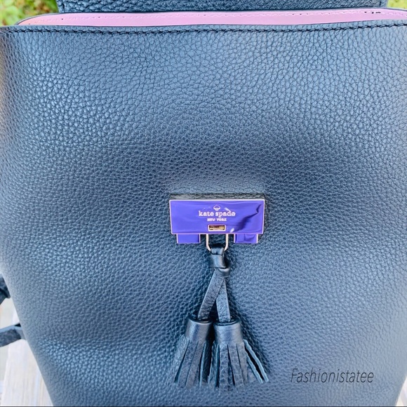 Kate spade medium Hayes black backpack leather